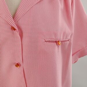 Vintage 1970s! Checks! Pink! Medium most likely